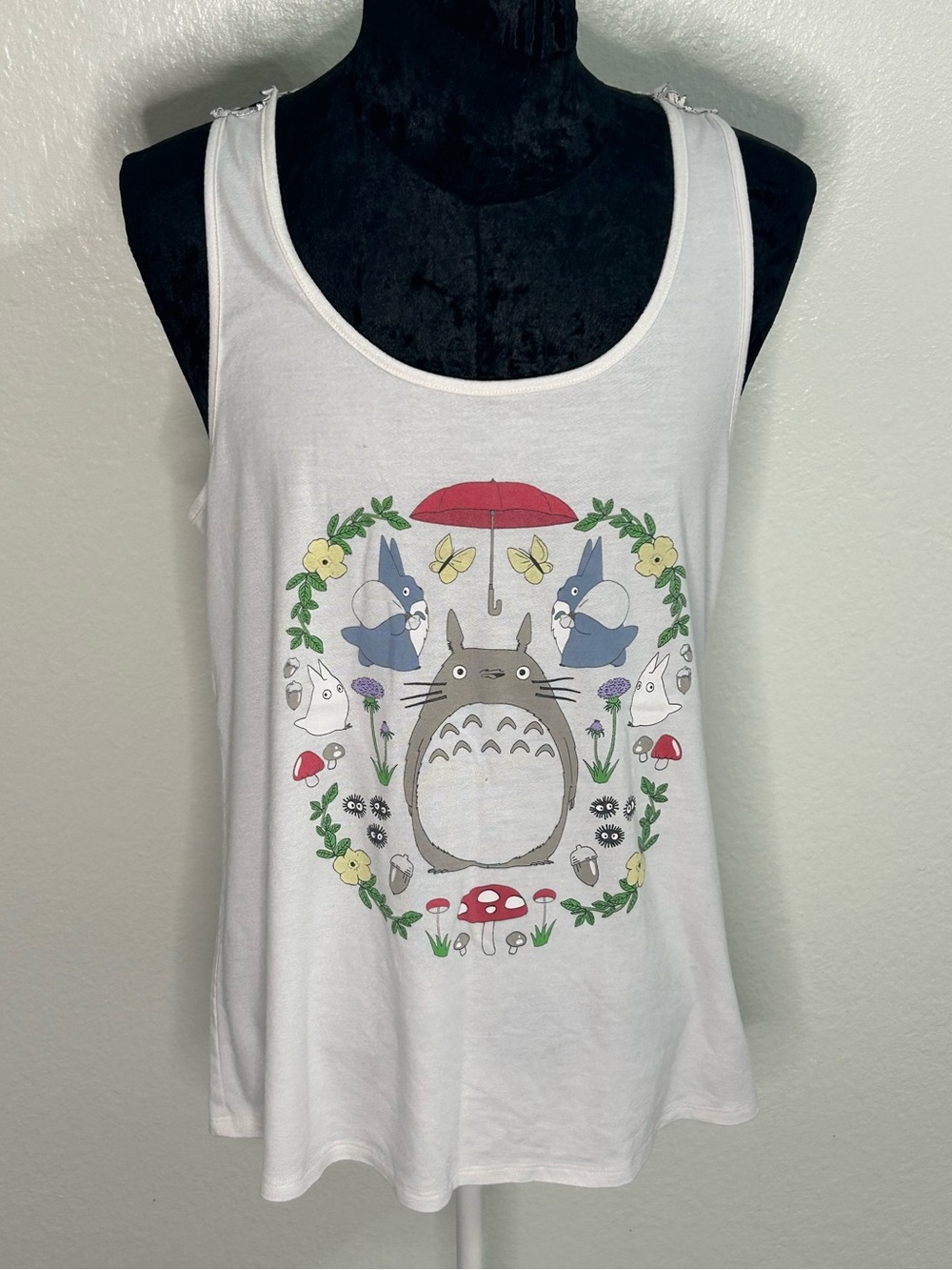 My Neighbor Totoro Embroidered Back Tank Top Size Small